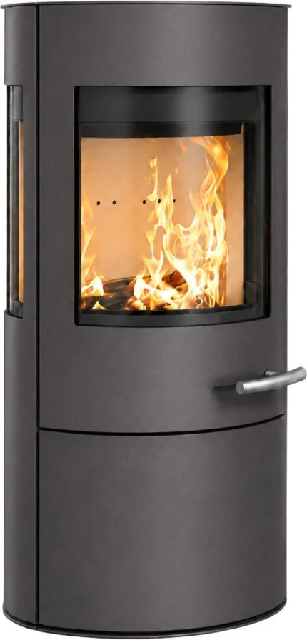 Houtkachel Haas + Sohn VITUS.l MOONLIGHT – 6,4 kW grijs staal met panoramaruit